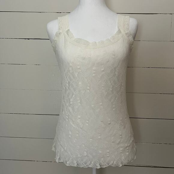 Soft Off White Maidenform Slip Tank Lace Camisole XL - Picture 1 of 6